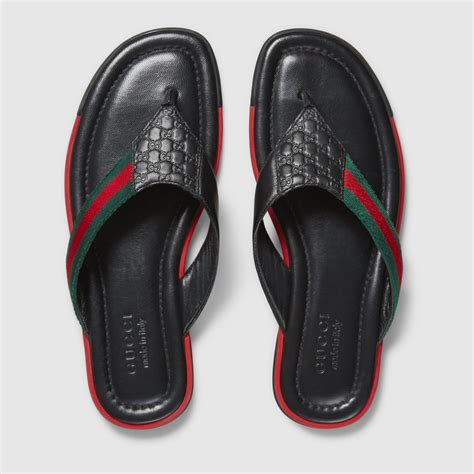 gucci men's thong sandal with web|realreal gucci men sandals.